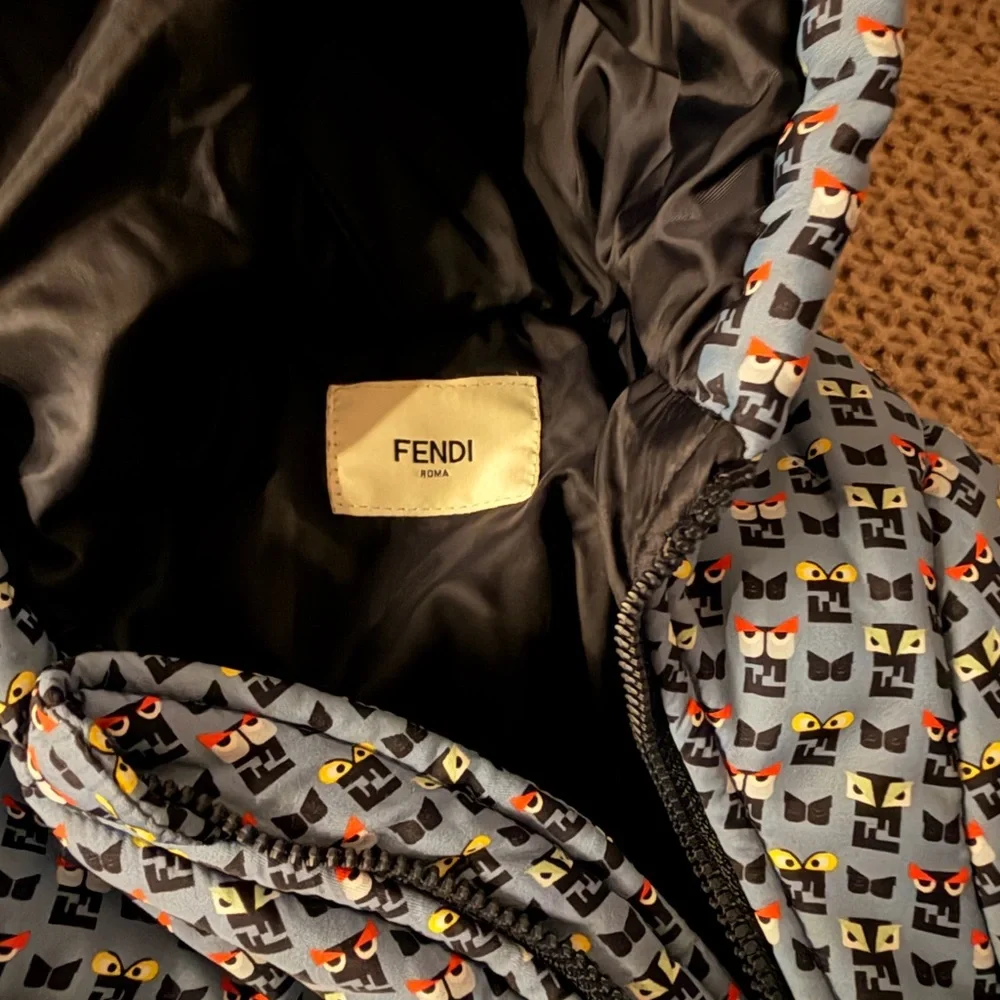 RARE! Fendi monster Kids Multicolor Patterned Puffer Jacket. Like new! 0-3M.